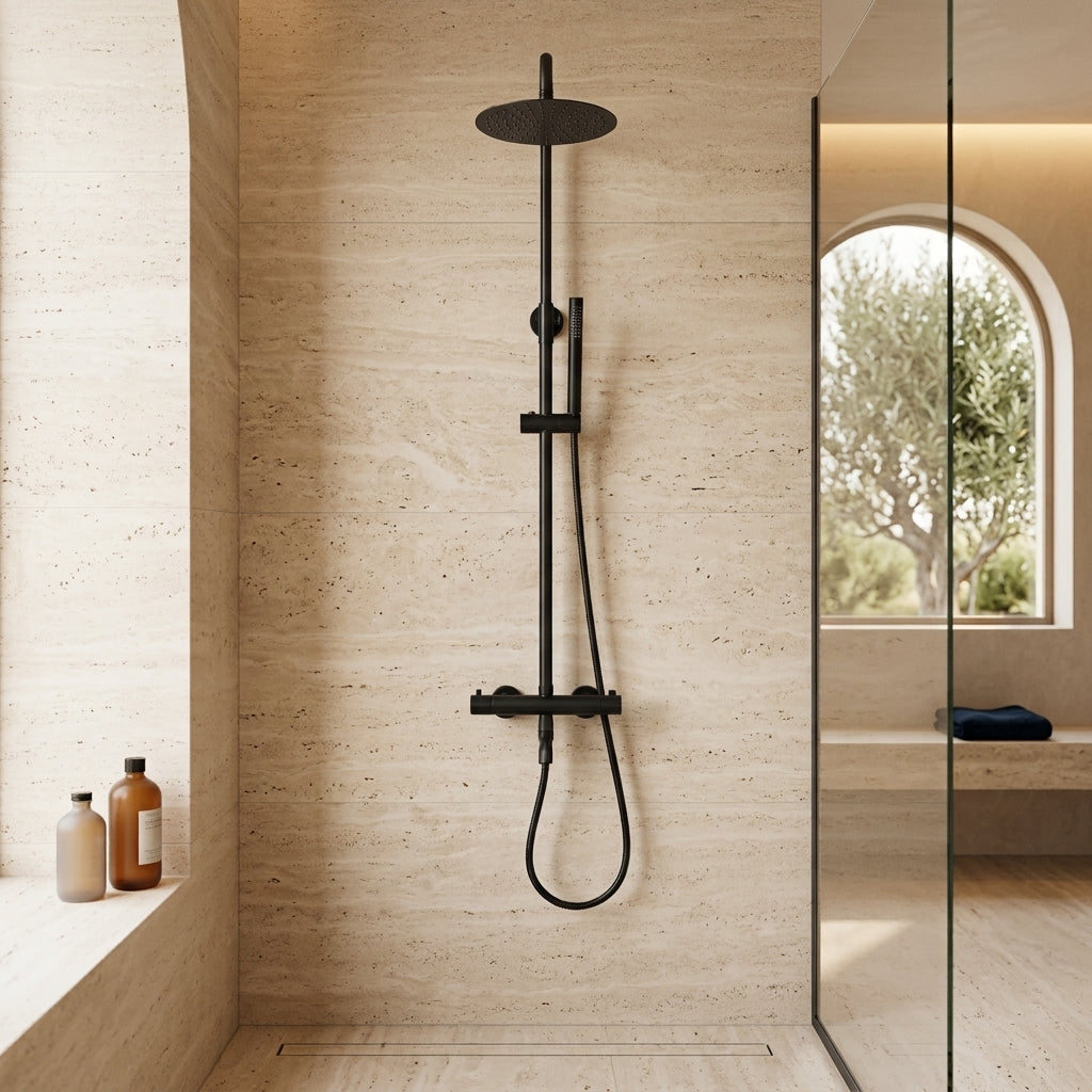 Colonne de douche thermostatique noir mat Bandol — vue 3