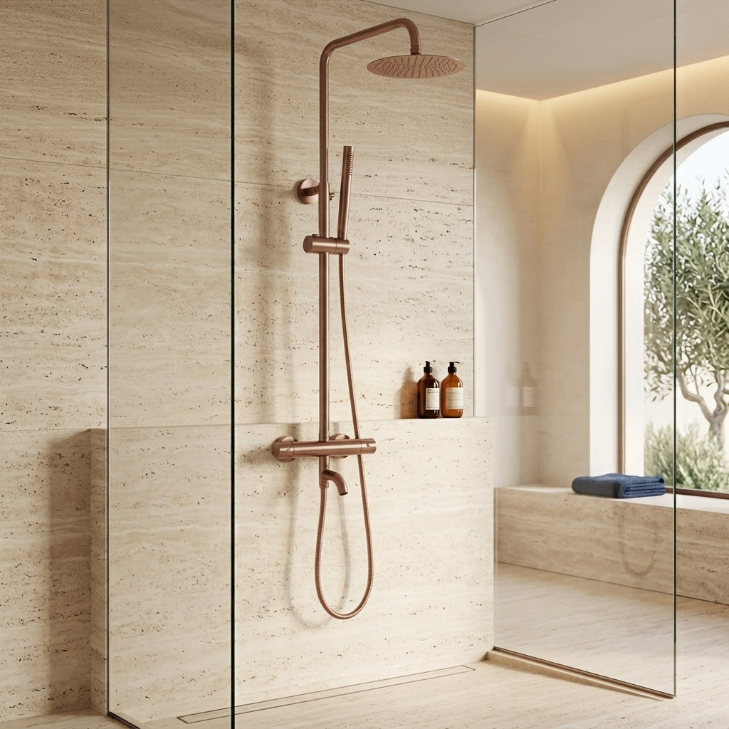 Colonne de douche thermostatique or rose brossé Bandol — vue 3