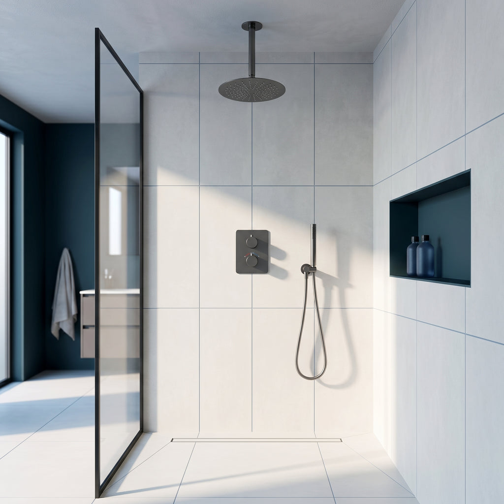 Colonne de douche encastrable gris brossé Estérel — vue 12