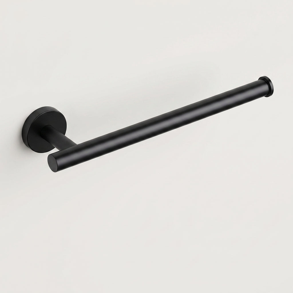 Porte-serviette rond noir mat Cargèse