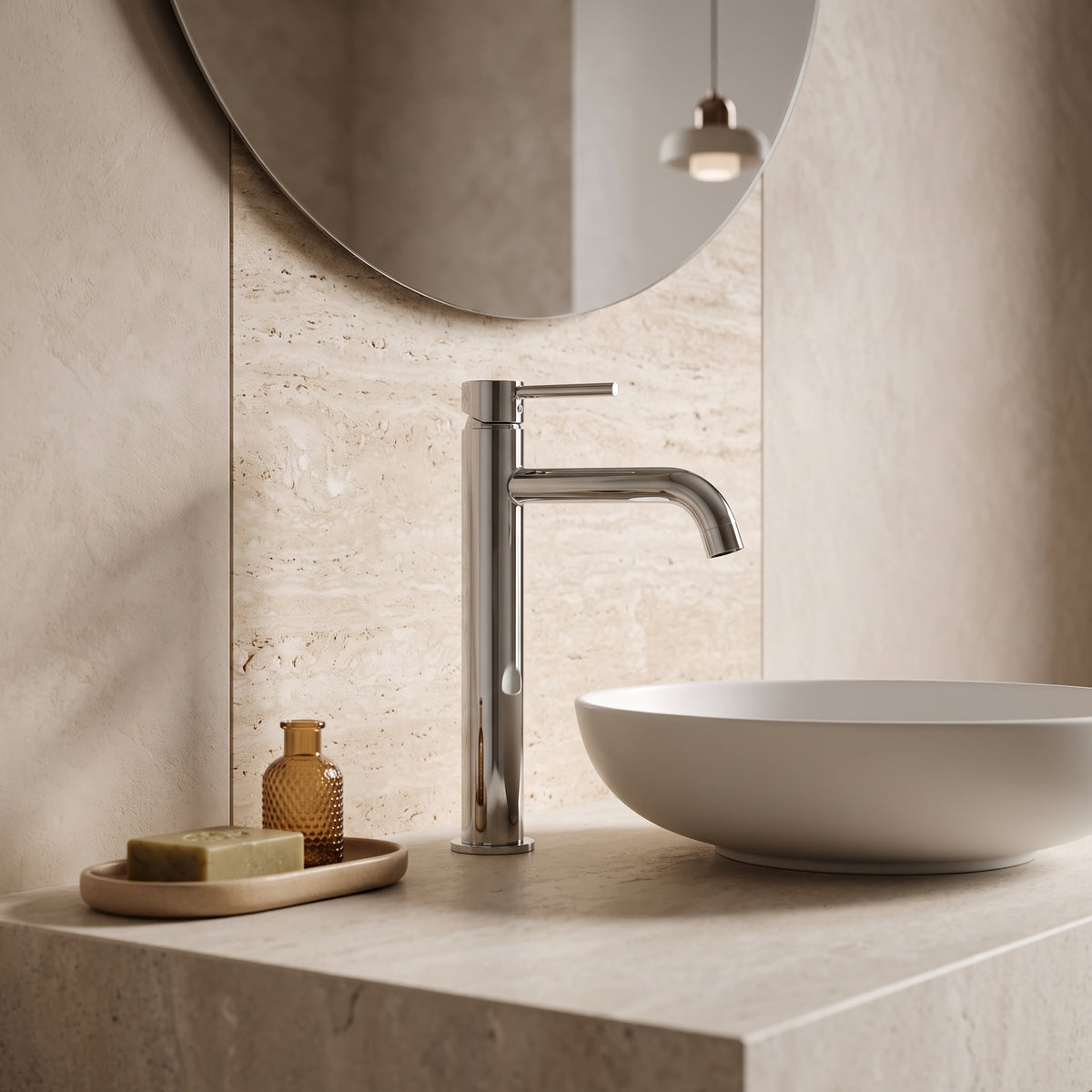Mitigeur lavabo sur plan chrome poli Salis — vue 6