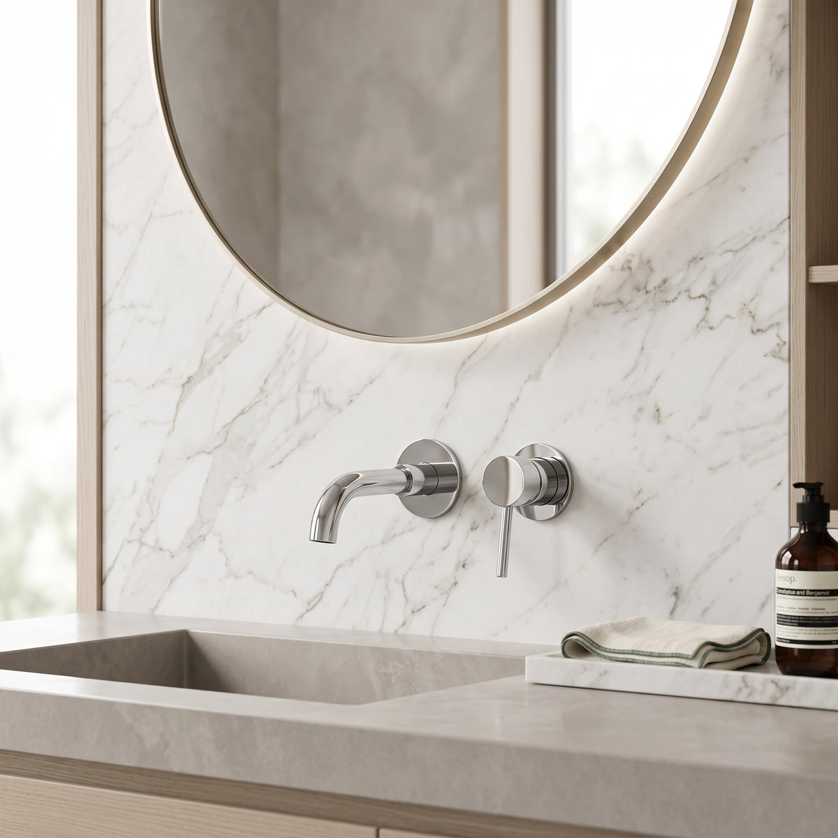 Mitigeur lavabo encastré chrome poli Menton — vue 4