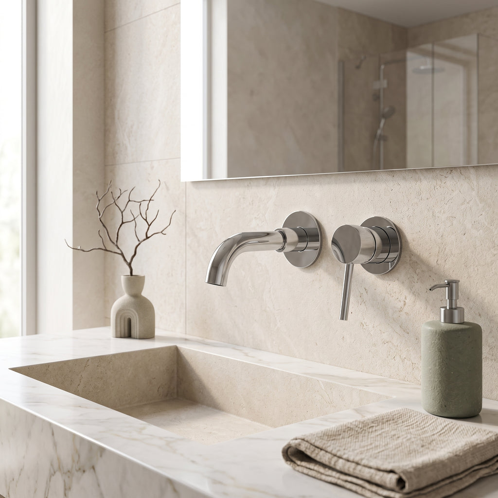 Mitigeur lavabo encastré chrome poli Menton — vue 3