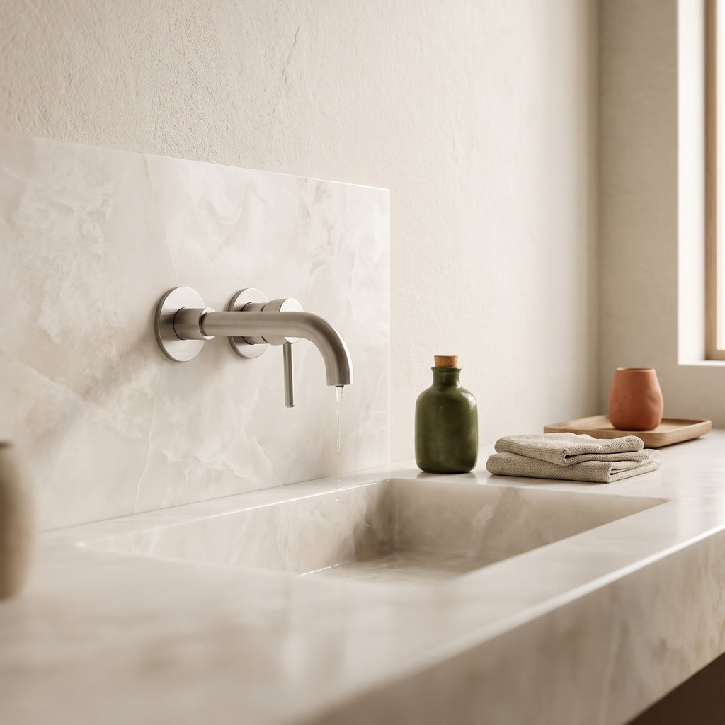 Mitigeur lavabo encastré nickel brossé Menton — vue 5