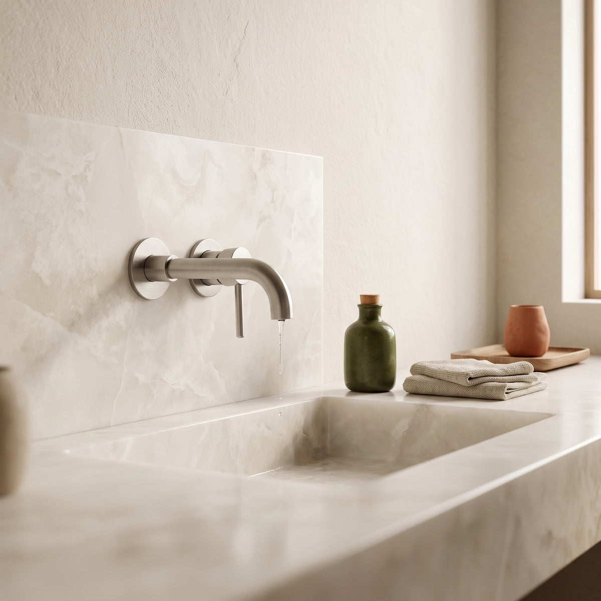 Mitigeur lavabo encastré nickel brossé Menton — vue 5