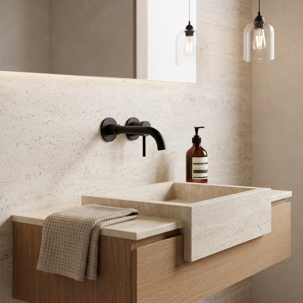 Mitigeur lavabo encastré noir mat Menton — vue 3