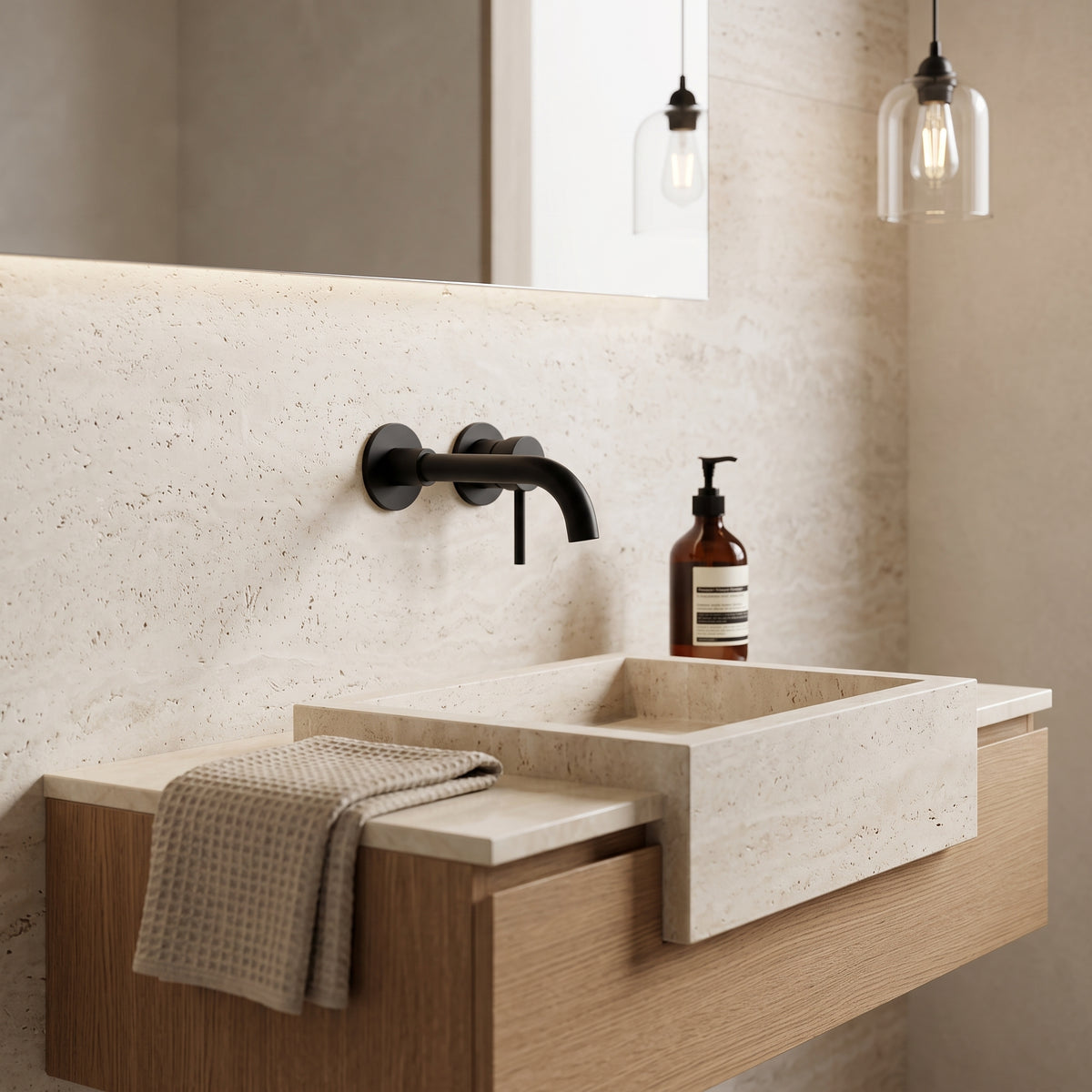Mitigeur lavabo encastré noir mat Menton — vue 3