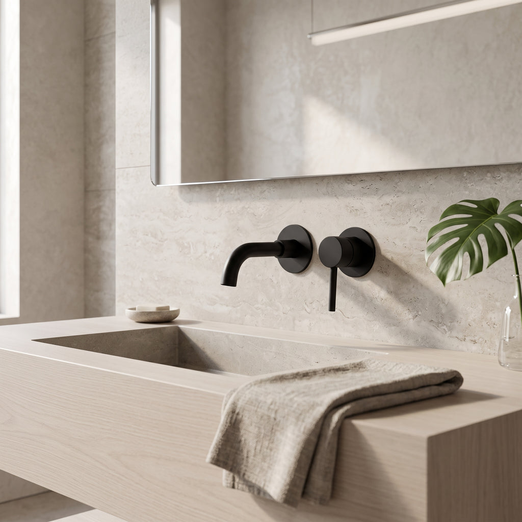 Mitigeur lavabo encastré noir mat Menton — vue 4