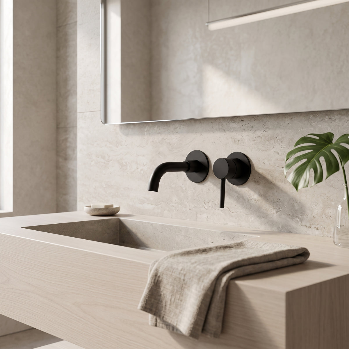 Mitigeur lavabo encastré noir mat Menton — vue 4