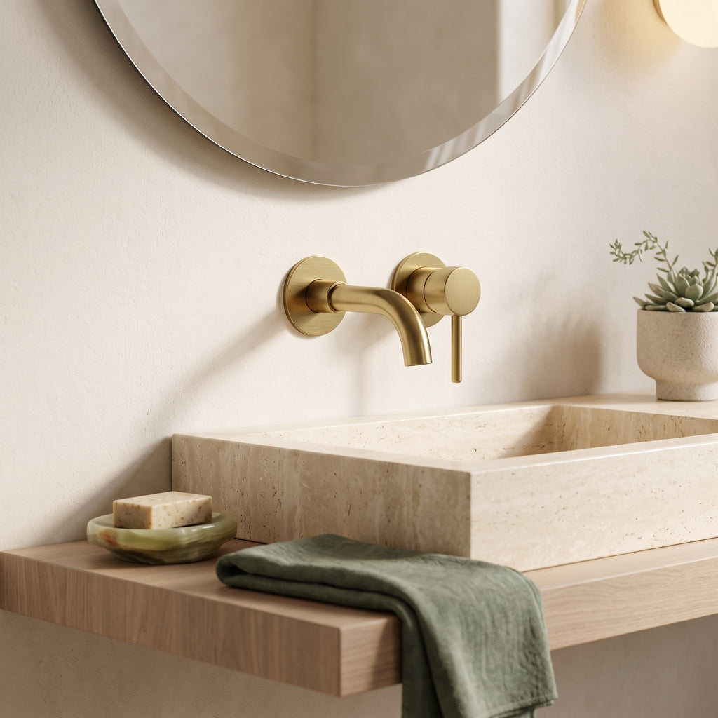 Mitigeur lavabo encastré or brossé Menton — vue 5