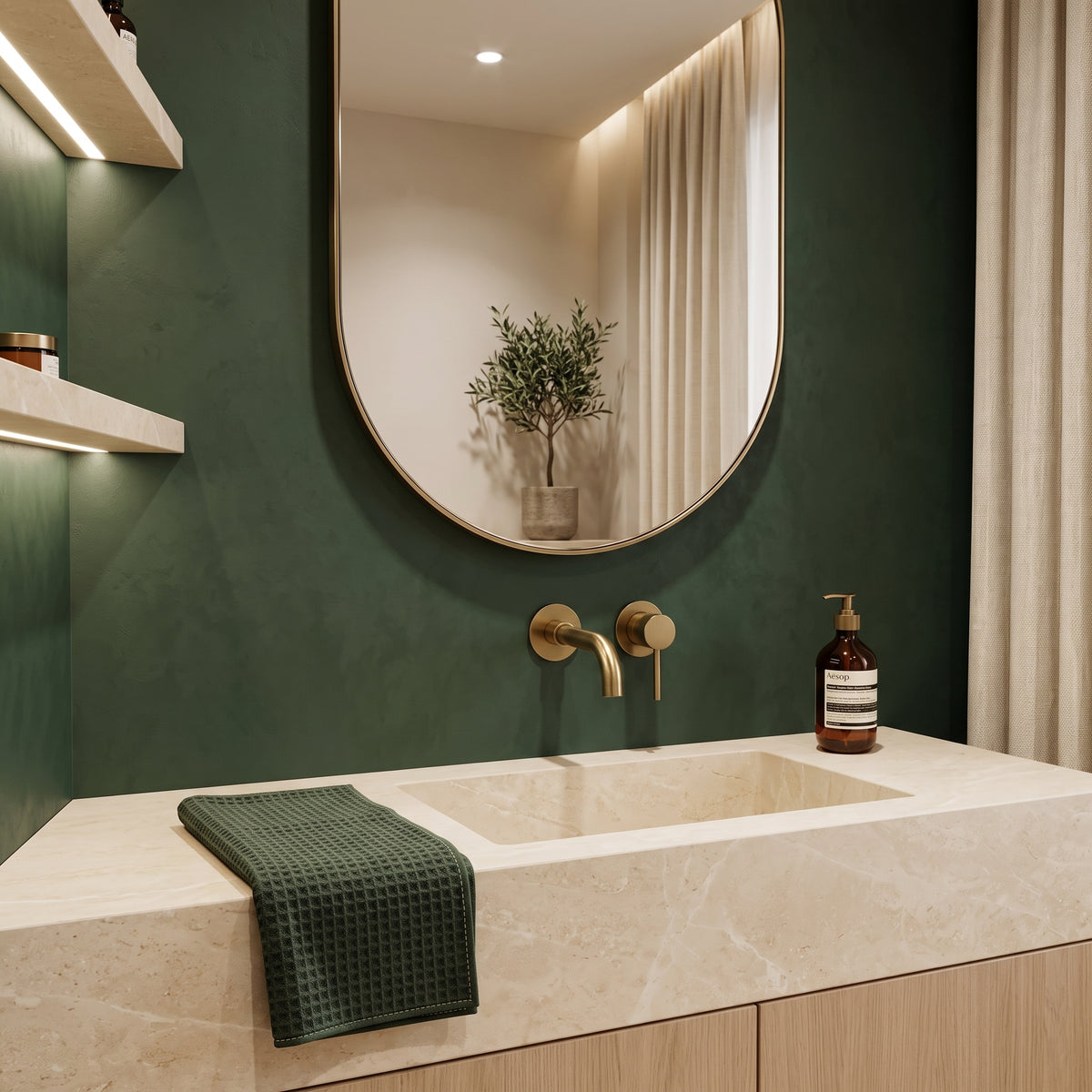 Mitigeur lavabo encastré or brossé Menton — vue 4