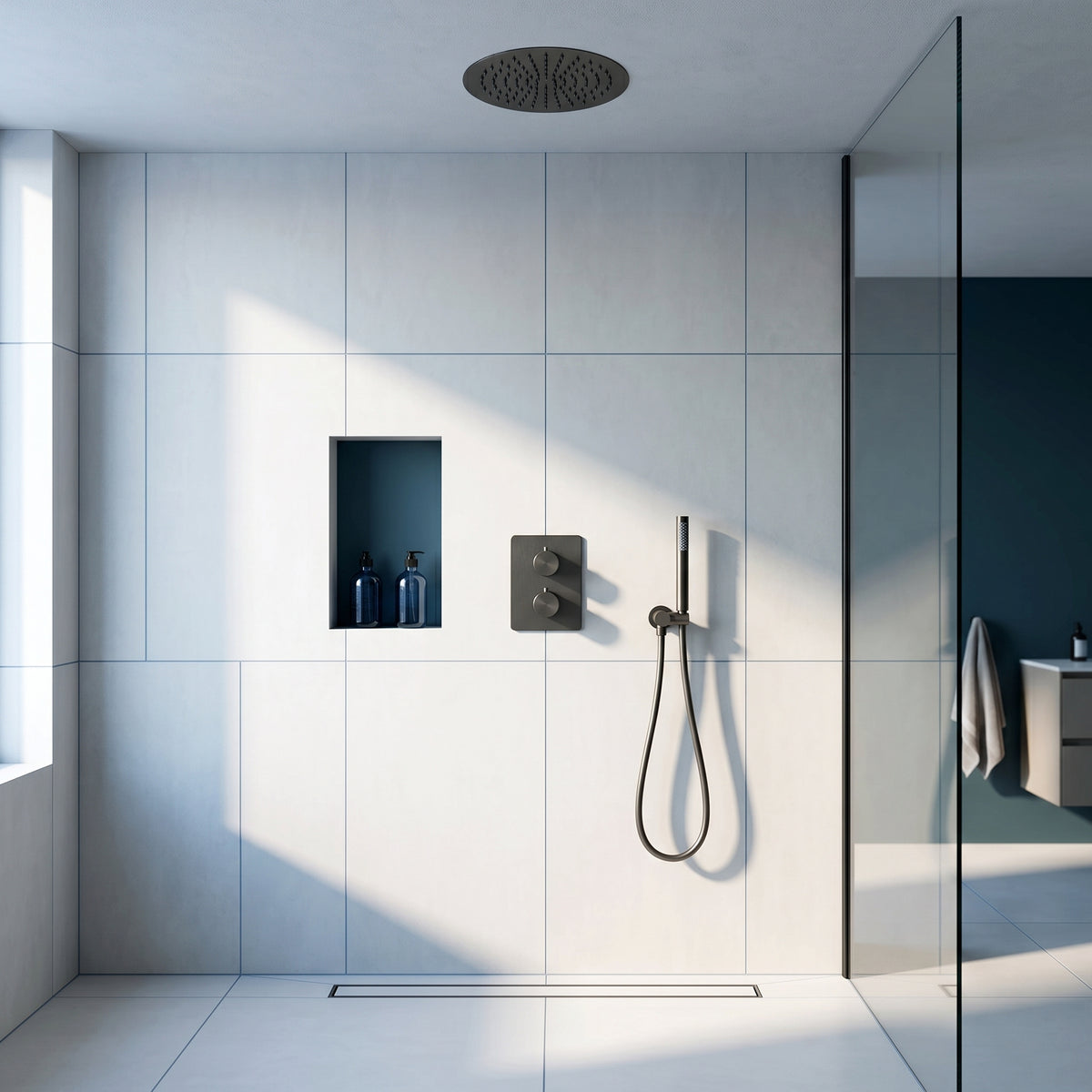 Colonne de douche encastrable gris brossé Estérel — vue 13