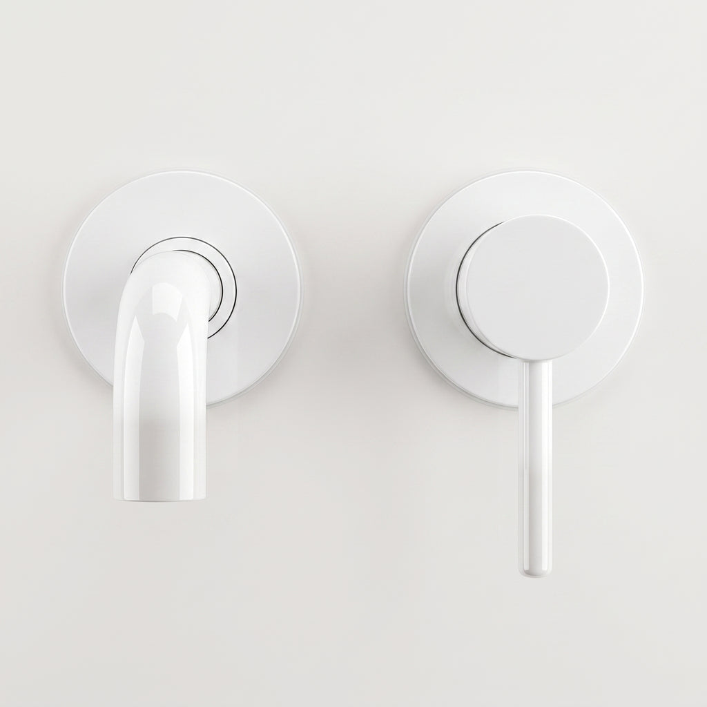 Mitigeur lavabo encastré blanc brillant Menton — vue 2