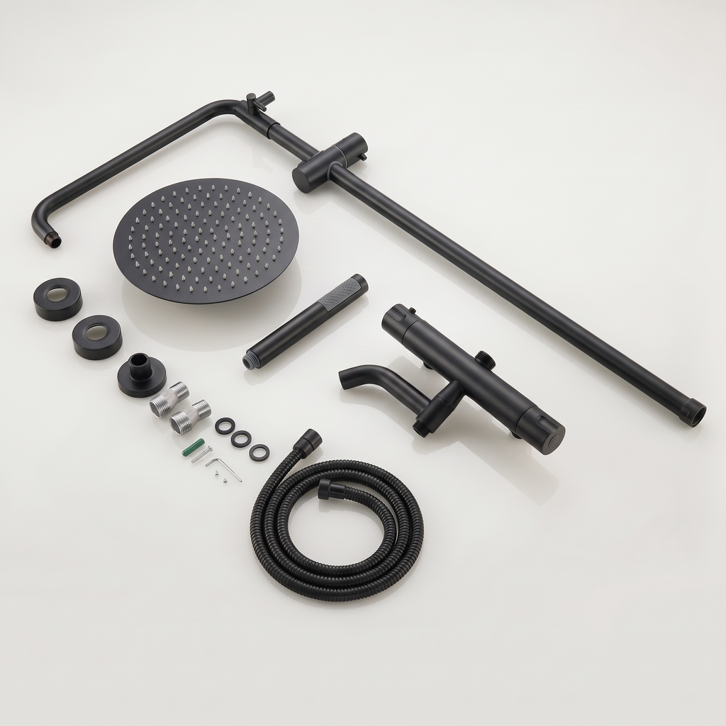 Bandol | Colonne de douche thermostatique noir mat