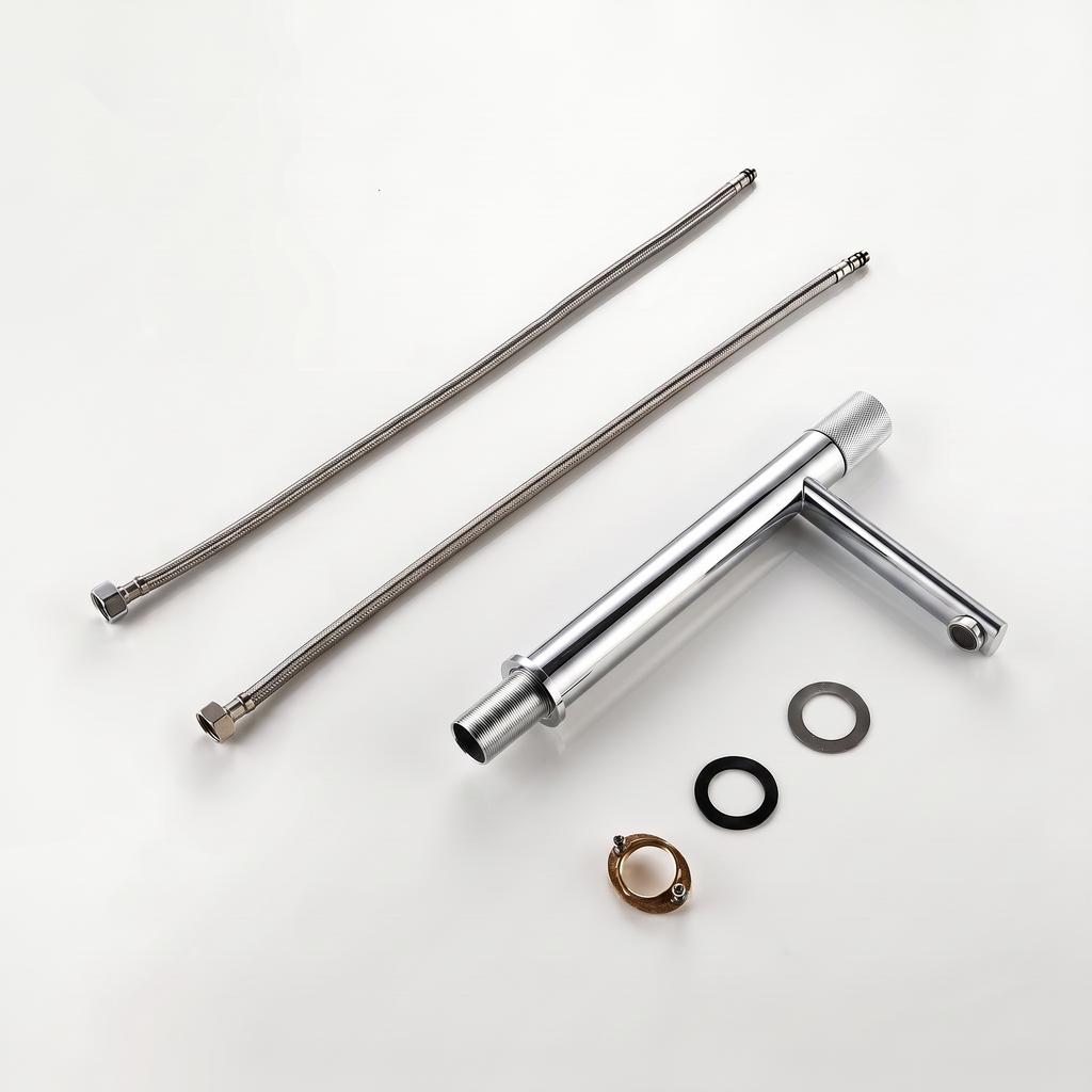Sanary | Mitigeur lavabo moleté chrome poli