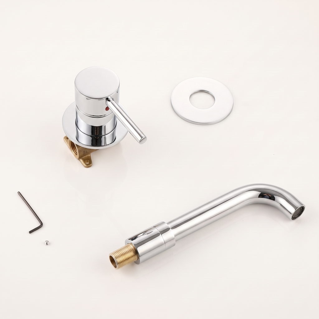 Menton | Mitigeur lavabo encastré chrome poli