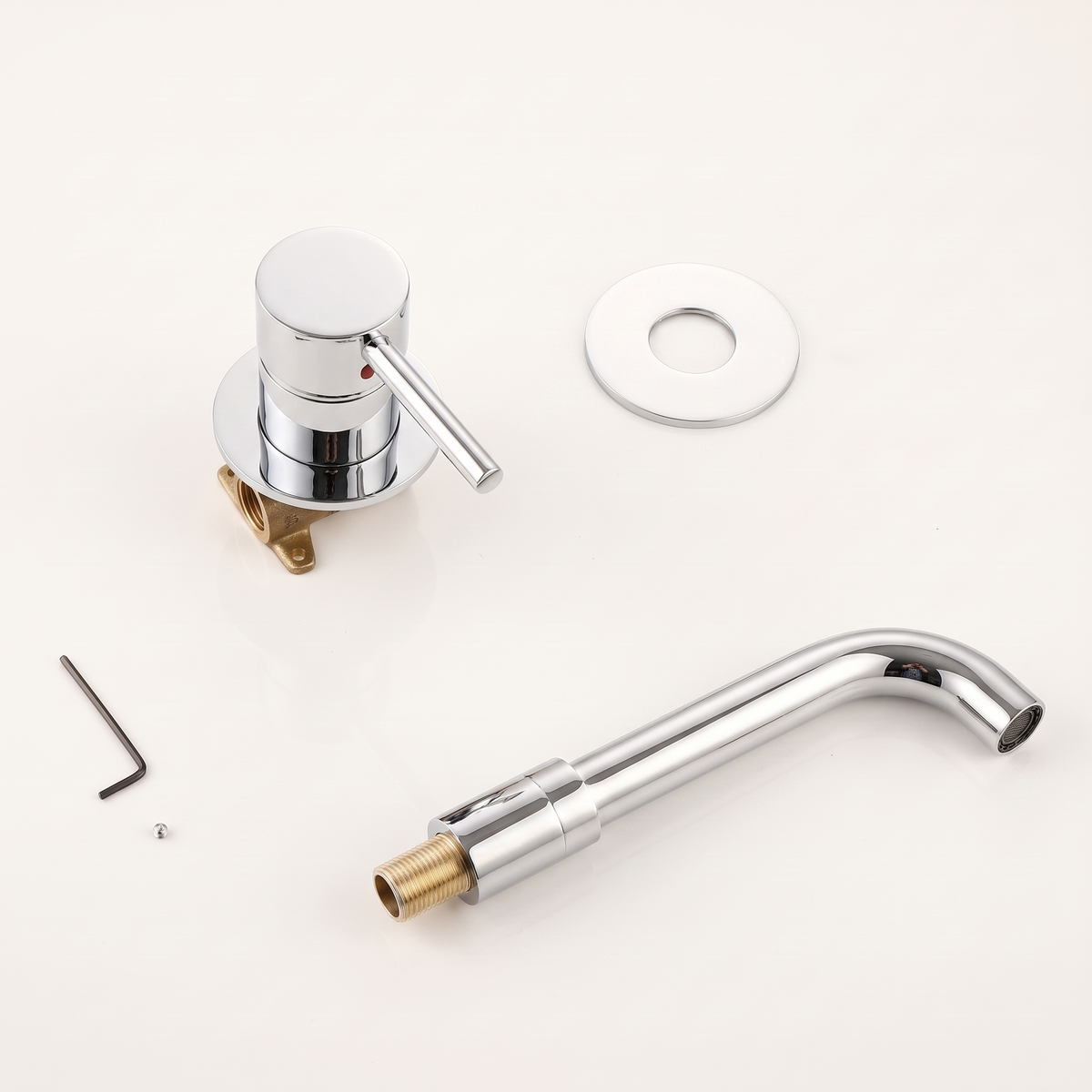 Menton | Mitigeur lavabo encastré chrome poli