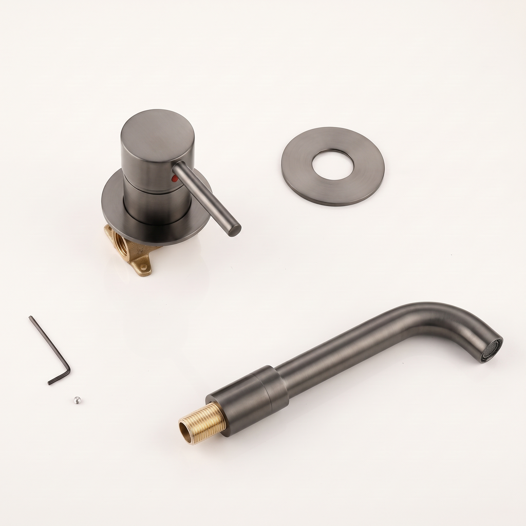 Menton | Mitigeur lavabo encastré nickel brossé
