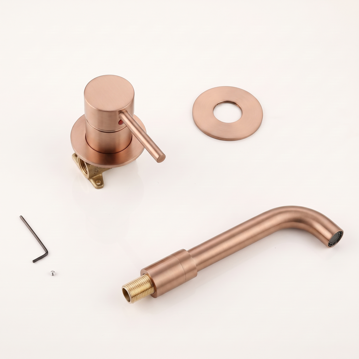 Menton | Mitigeur lavabo encastré or rose brossé