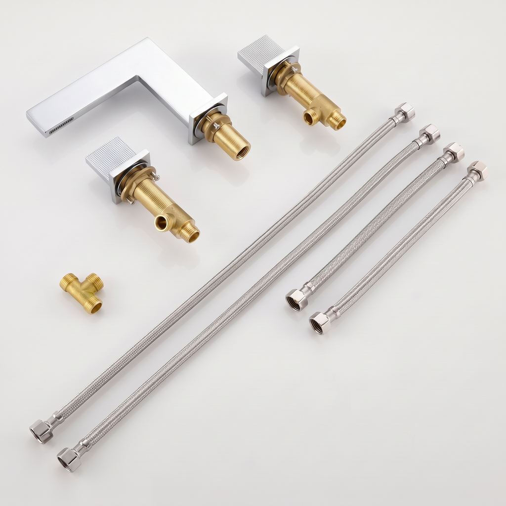 Lavandou | Mélangeur lavabo 3 trous chrome poli