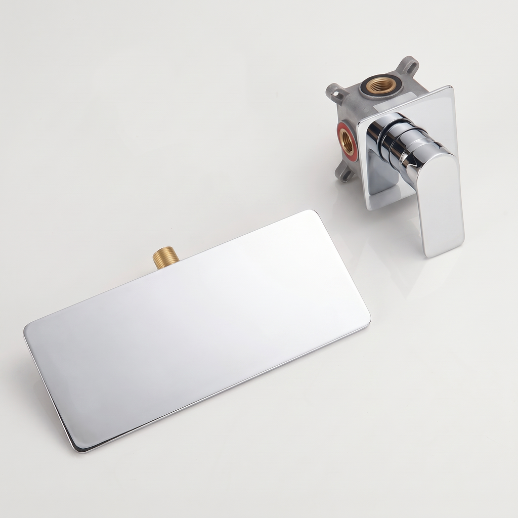 Sperone | Mitigeur lavabo mural cascade chrome poli