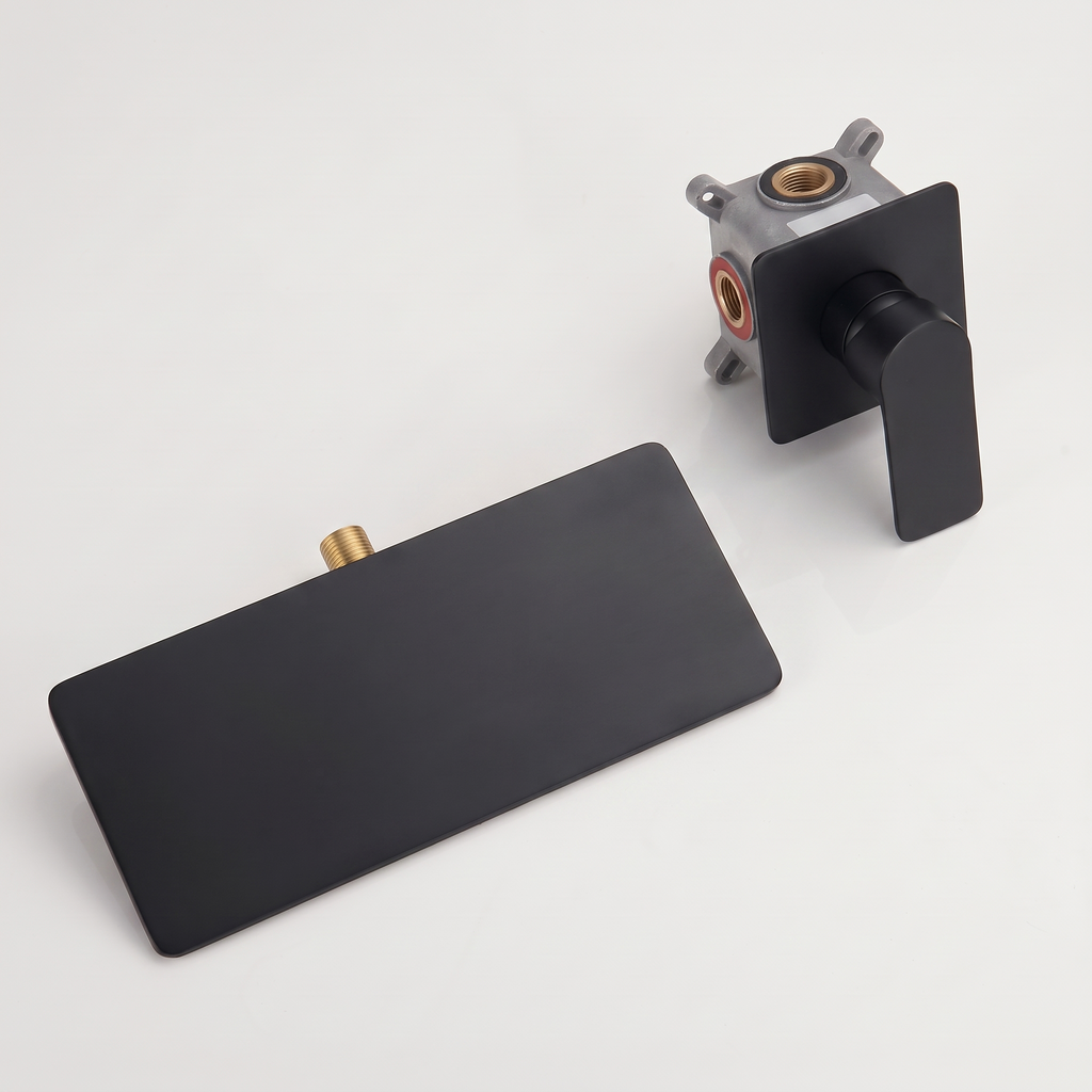 Sperone | Mitigeur lavabo mural cascade noir mat