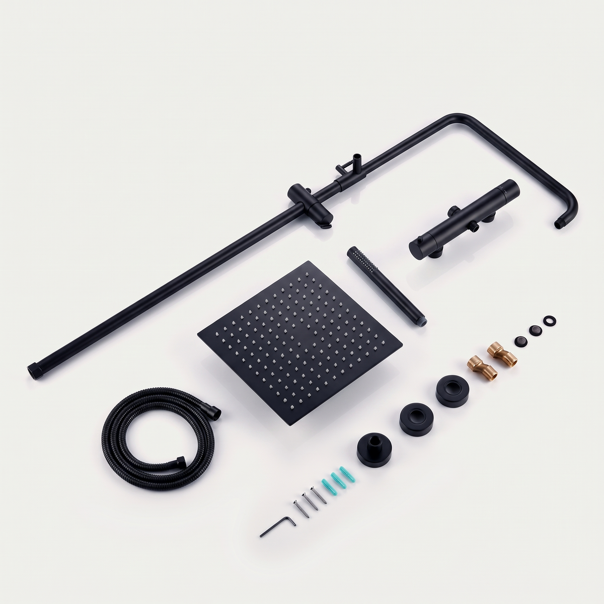 Anthéor | Colonne de douche thermostatique carrée noir mat