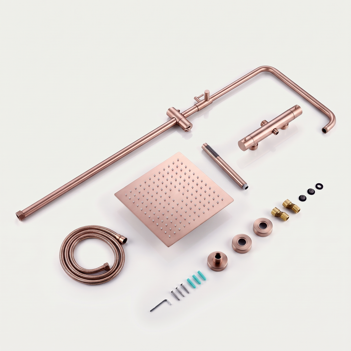 Anthéor | Colonne de douche thermostatique carrée or rose brossé