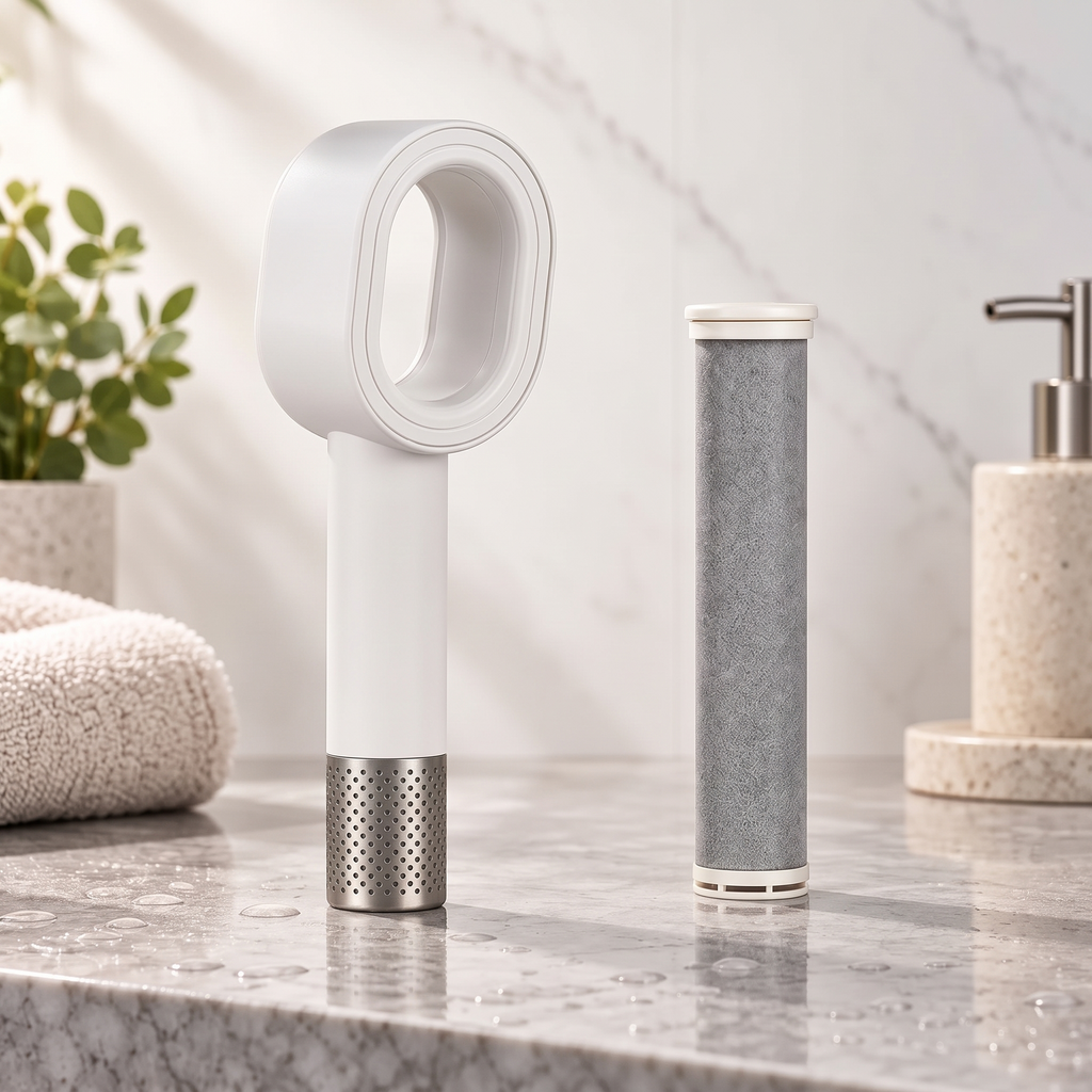 Pommeau de douche filtrant Roccapina blanc