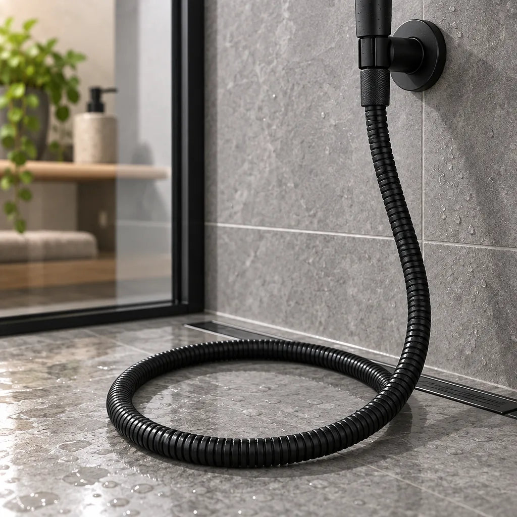 Flexible de douche noir Tavignano, vue 2