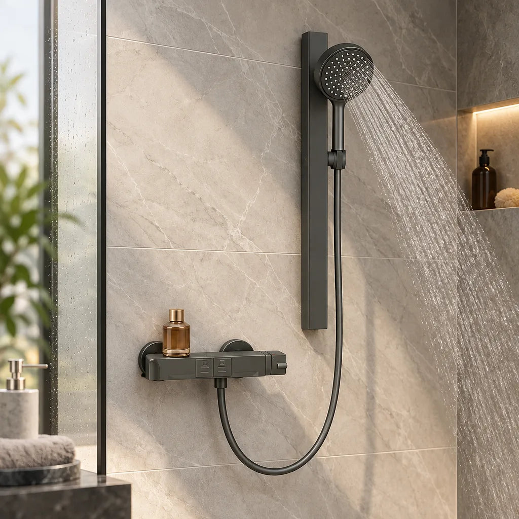 Barre de douche aluminium Restonica, vue 2