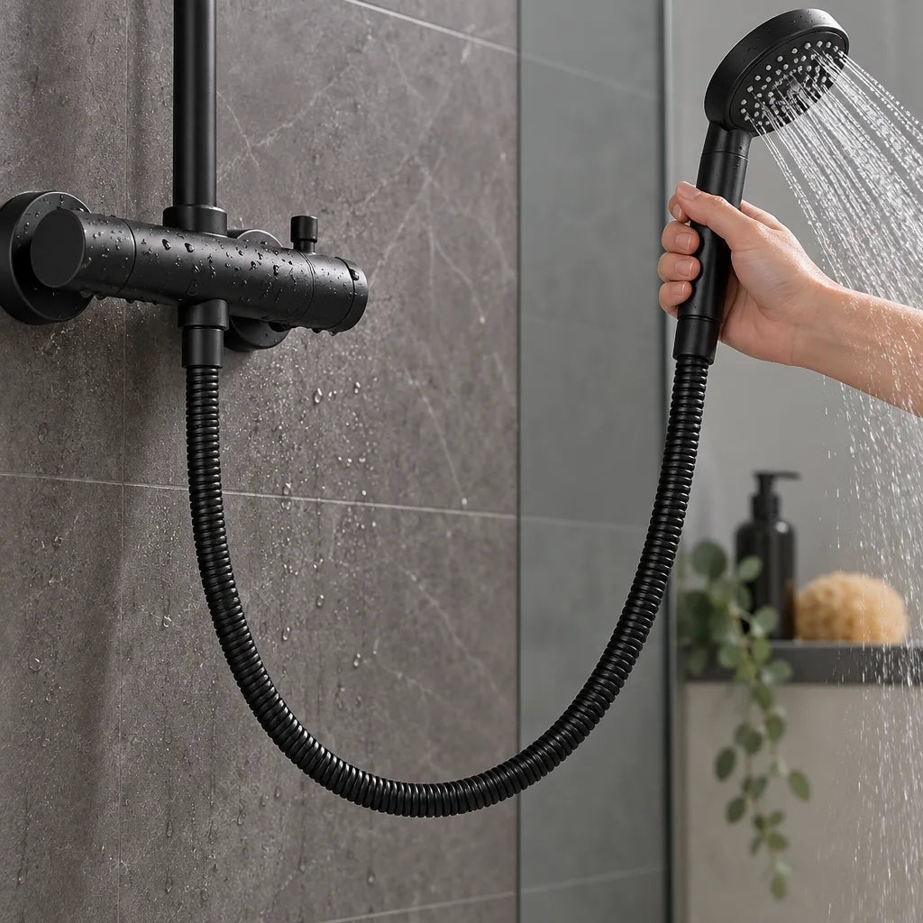 Flexible de douche noir Tavignano, vue 3