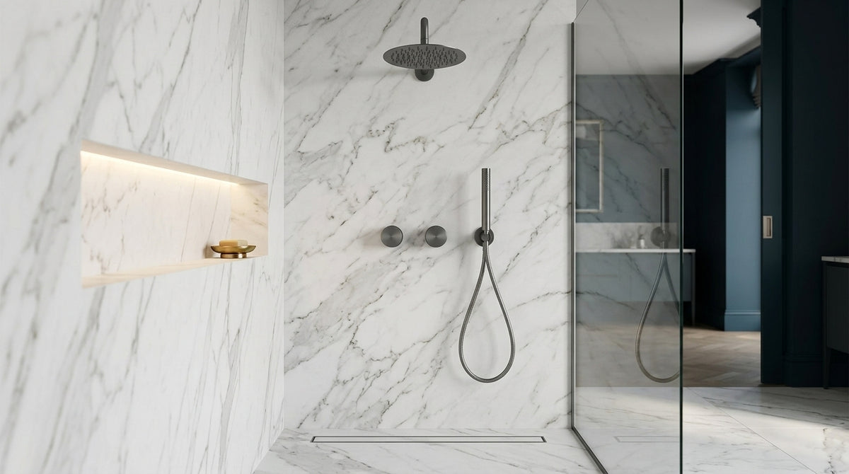 Colonne de douche encastrable gris brossé Garoupe — vue 3