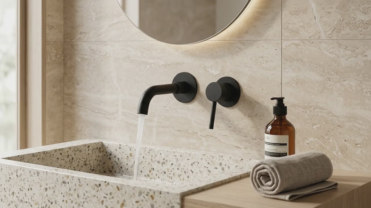 Mitigeur lavabo encastré noir mat Menton — vidéo